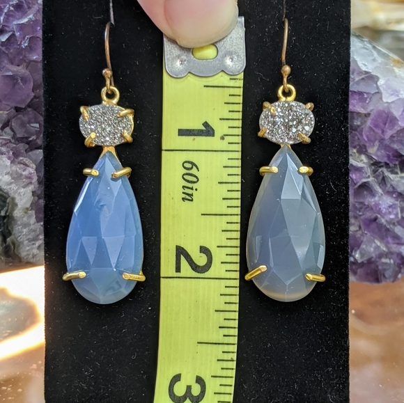 FINAL DROPFaux Druzy and Stone Earrings & Bracelet - Picture 2 of 4